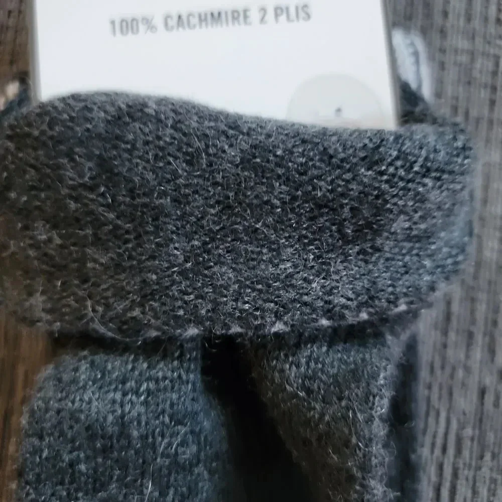 NWT Martha STEWART 100% 2 -PLY CASHMERE WOMEN'S dark Heather Grey WINTER…